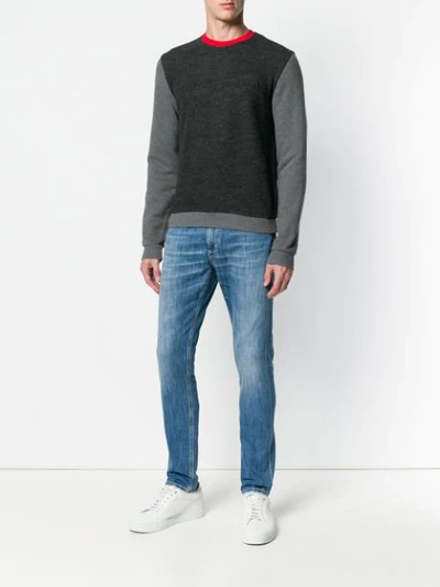 Shop Dondup Colourblock Sweater In Grey