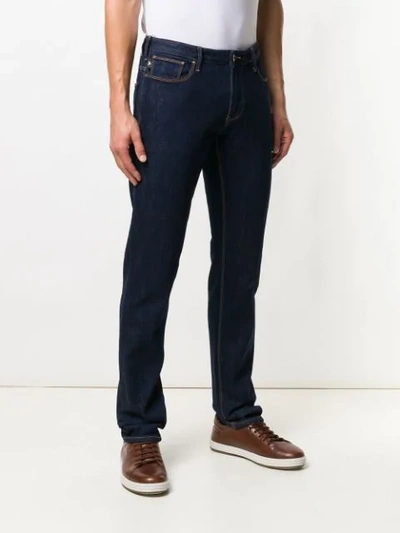 Shop Emporio Armani Bootcut Straight Jeans - Blue