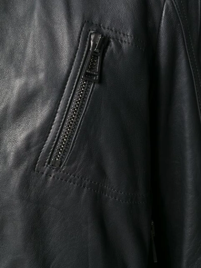 Shop Belstaff Zipped Biker Jacket In Black
