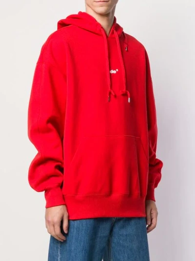 Shop Ader Error Logo Print Hoodie In Red