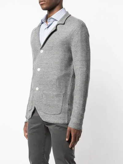 Shop Isaia Knitted Cardigan In Grey