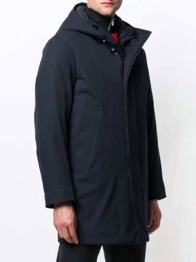 Shop Moncler Padded Parka Coat In Blue