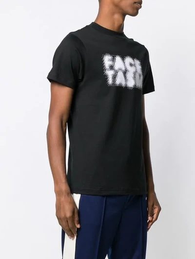 Shop Facetasm Faded Logo Print T-shirt In Black