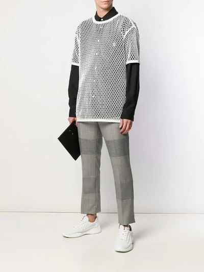Shop Burberry Cotton Mesh Oversized T-shirt In White