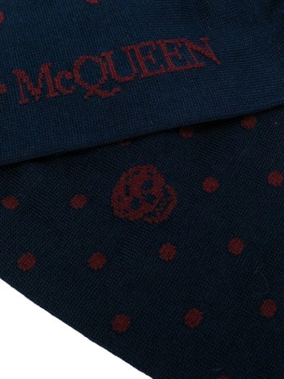 Shop Alexander Mcqueen Polka Dot Print Socks - Blue