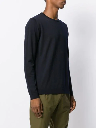 Roberto Collina Long-sleeve Fitted Sweater In Blue