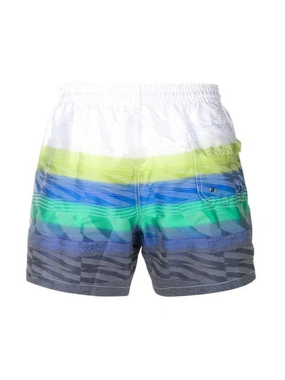 Shop Missoni Striped Swim Shorts In Blue