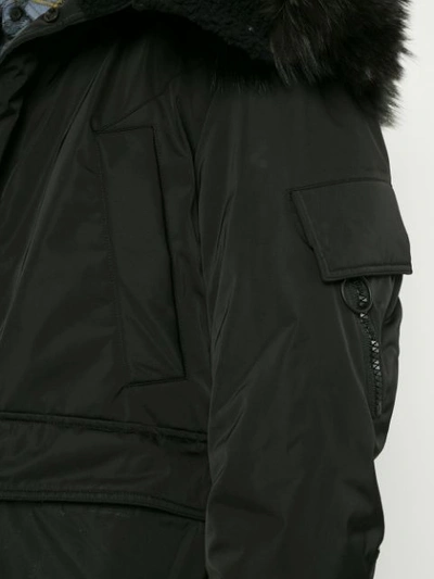Shop Wooyoungmi Fur Trimmed Coat - Black