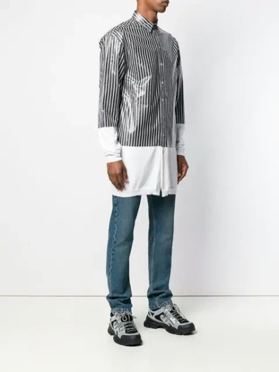 Shop Y/project Oversized Stripe Panel Shirt In White