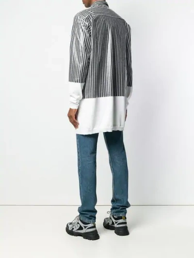 Shop Y/project Oversized Stripe Panel Shirt In White