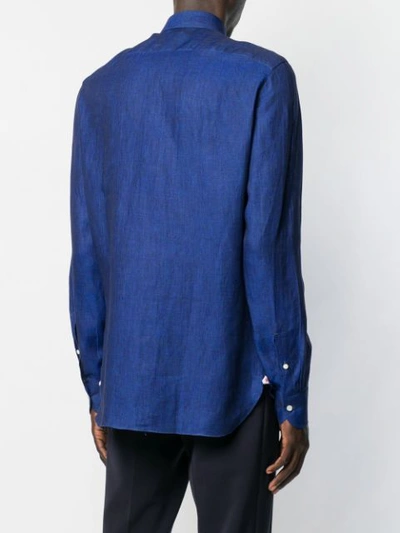 Shop Isaia Plain Shirt In Blue