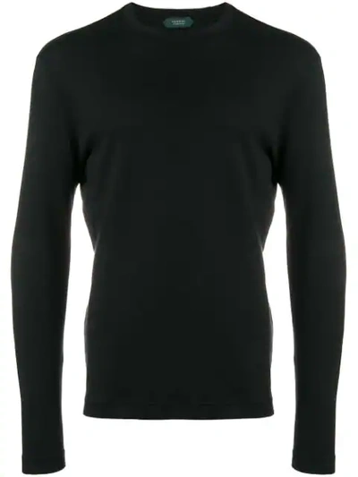Shop Zanone Classic Sweatshirt In Black
