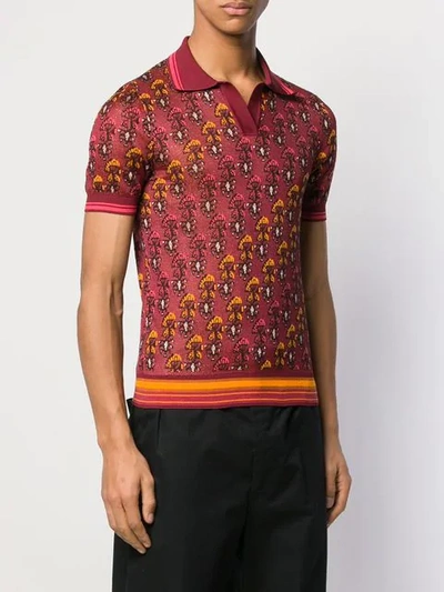 Shop Wales Bonner Jacquard Polo Shirt In Red