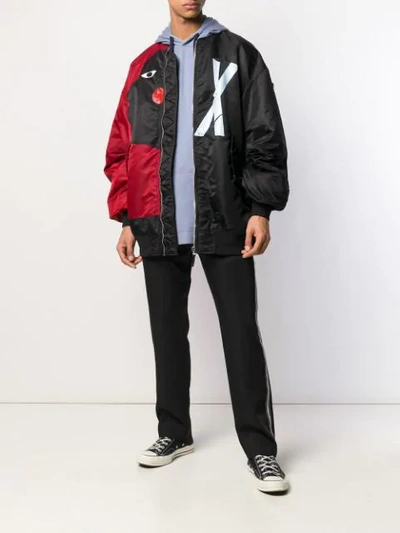 Faith Connexion Oversize Reversible Nylon Bomber Jacket In Black