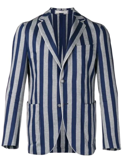 Shop 0909 Striped Blazer In Blue