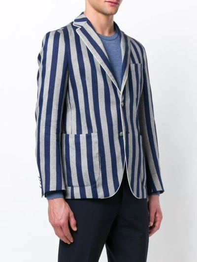 Shop 0909 Striped Blazer In Blue