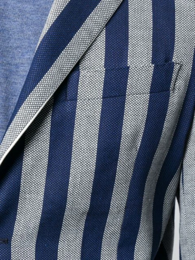 Shop 0909 Striped Blazer In Blue