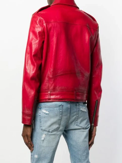 Shop Dsquared2 Colour Block Biker Jacket In Red