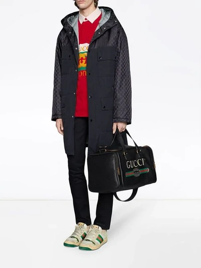 Shop Gucci Oversize Cotton Polo With  Logo In Red