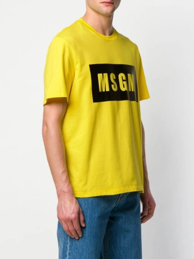 Shop Msgm Contrast Logo T In Yellow