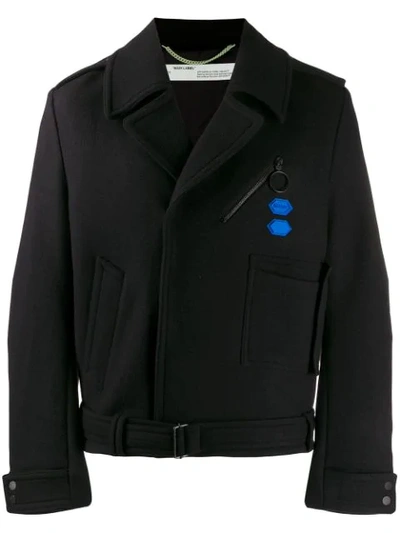 Shop Off-white Arrow Cropped Jacket In Black