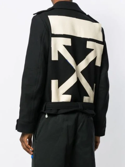 Shop Off-white Arrow Cropped Jacket In Black