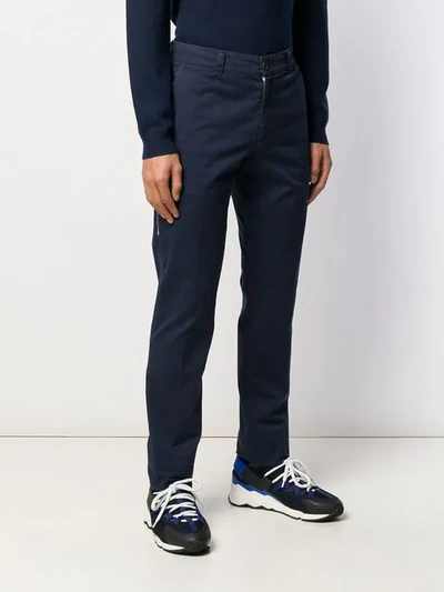 Shop Kenzo Slim Fit Trousers In Blue