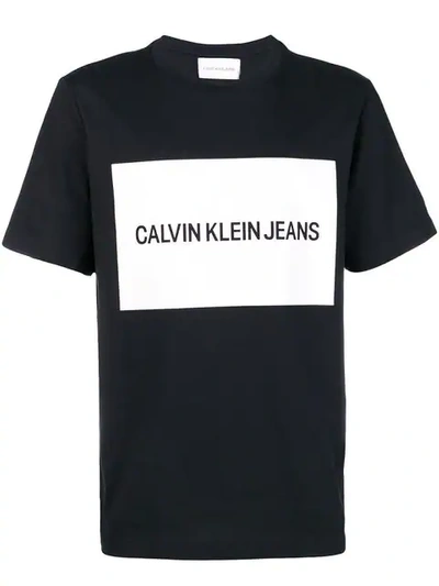 Shop Calvin Klein Jeans Est.1978 Vinyl Logo T In Black