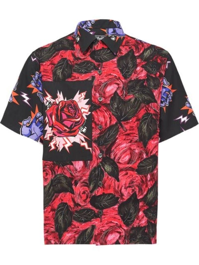 Shop Prada Short-sleeve Print Shirt In Red