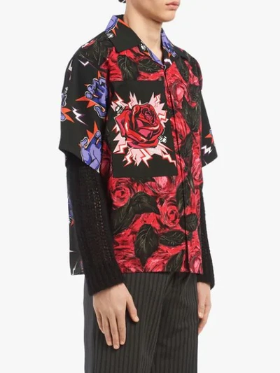 Shop Prada Short-sleeve Print Shirt In Red