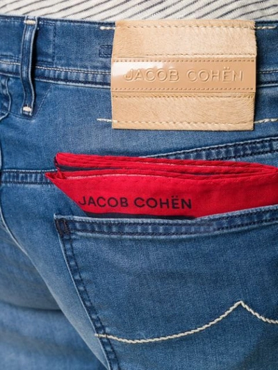 Shop Jacob Cohen Knee Length Denim Shorts - Blue