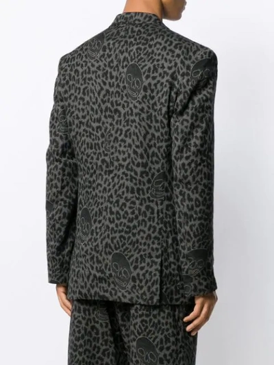 Shop Yohji Yamamoto Leopard Print Blazer In Black