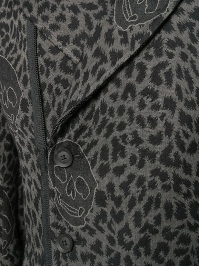 Shop Yohji Yamamoto Leopard Print Blazer In Black