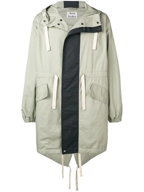 Acne Studios Ola Cotton Hooded Parka Jacket In Neutrals | ModeSens