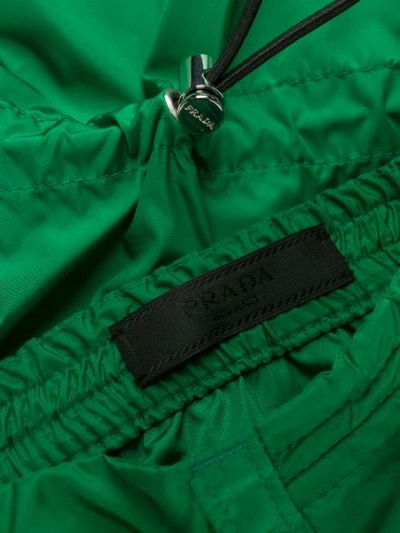 Shop Prada Drawstring Track Pants In Green