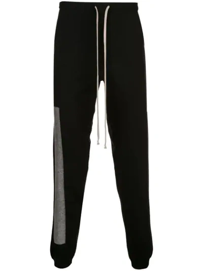 Shop Rick Owens Contrast Panel Track Pants In Black