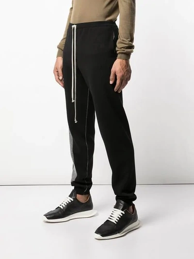 Shop Rick Owens Contrast Panel Track Pants In Black