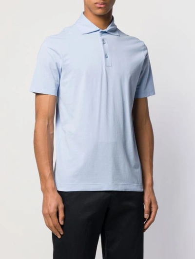 Shop Lamberto Losani Spread Collar Polo Shirt In Blue