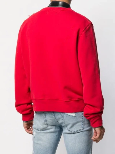 Shop Amiri Beverly Hills Crew Neck Sweatshirt In Red