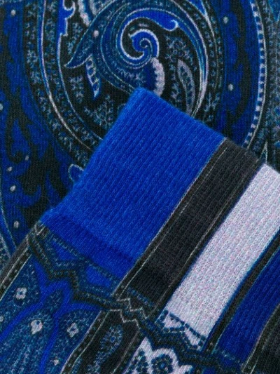 Shop Etro Paisley Print Socks In Blue
