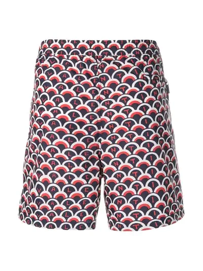 Shop Valentino Logo-print Swim Shorts In Blue