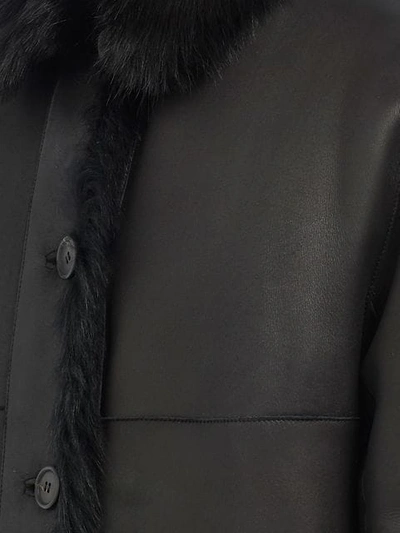 Shop Prada Reversible Single Breasted Coat In F0002 Black