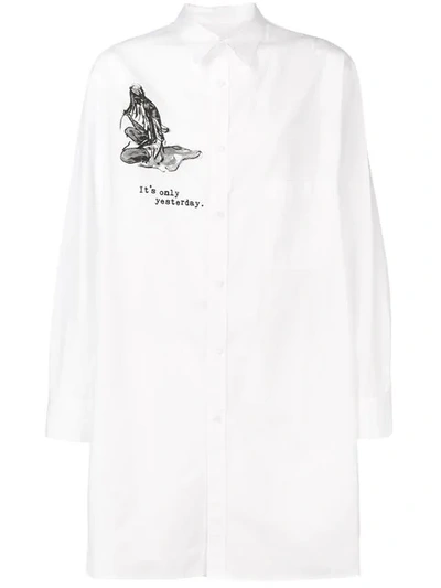 Shop Yohji Yamamoto Knee-length Shirt In White