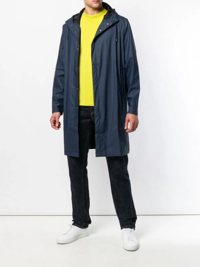 Shop Rains Waterproof Hooded Coat - Blue