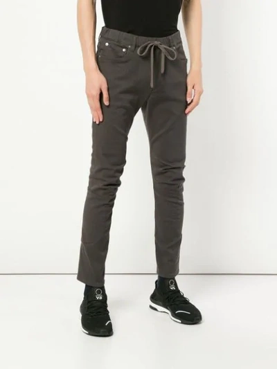 Shop Attachment Skinny-fit Biker Trousers In Grey