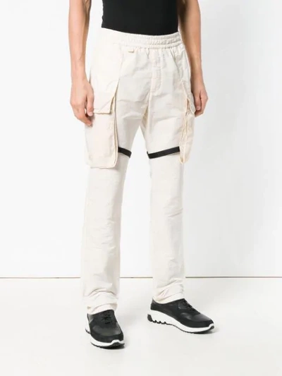 Shop Alix 1017 Alyx 9sm Contrast Stripe Track Pants - White