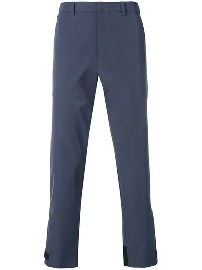 Shop Prada Plain Tailored Trousers In Blue
