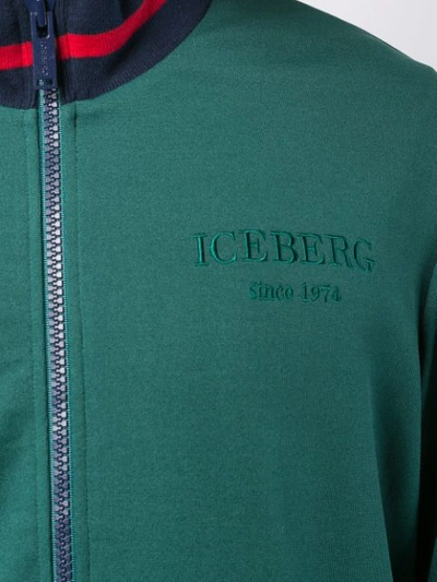 Shop Iceberg Stripe Logo Jacket - Green