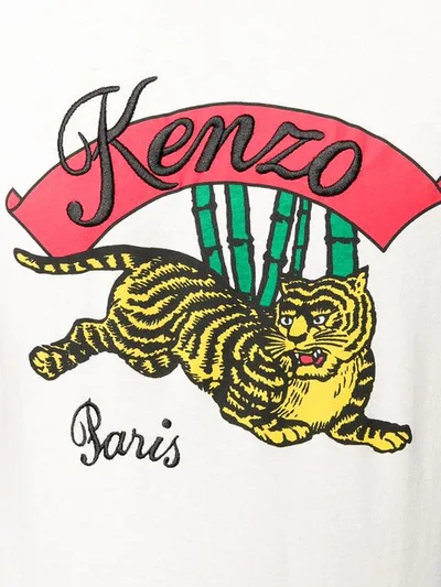 Shop Kenzo Jumping Tiger Logo T-shirt In Neutrals