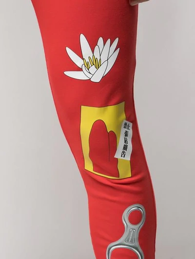 Shop Angus Chiang Multi Print Leggings In Red